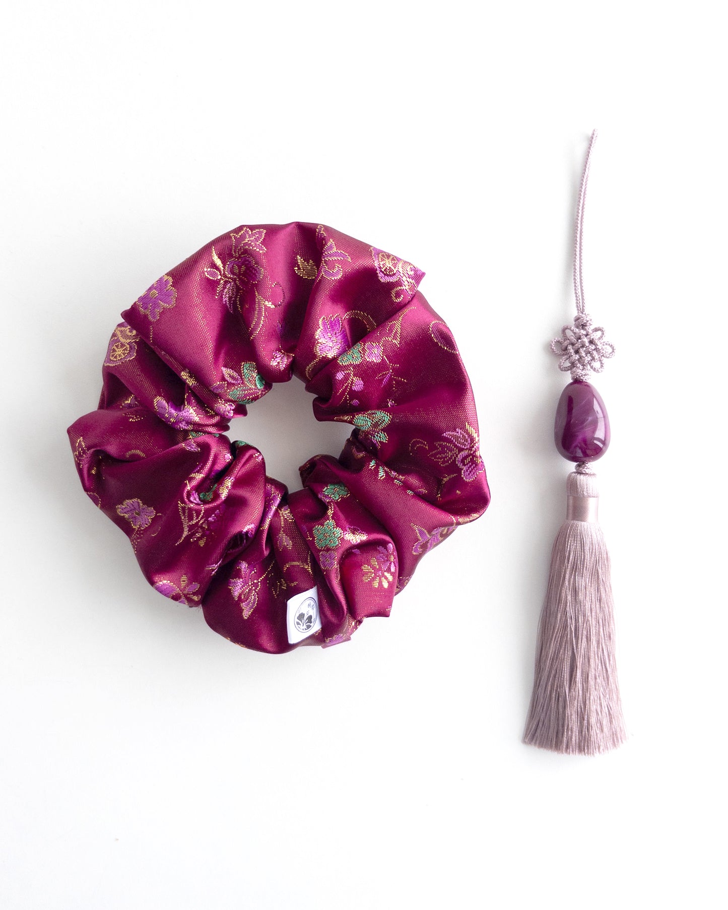 Gaeul hanbok scrunchie with Jade norigae